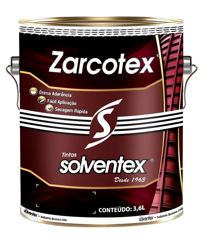 TINTA ZARCOTEX 9090 VERMELHO OXIDO MET ACET. 3,6L SOLVENTEX