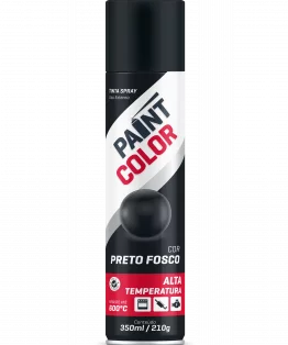 SPRAY PAINTCOLOR 400ML A.TEMP.PRETO FOSCO
