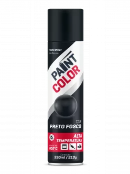 SPRAY PAINTCOLOR 400ML A.TEMP.PRETO FOSCO