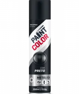 SPRAY PAINTCOLOR 350ML METALICA PRETO