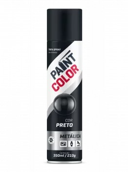 SPRAY PAINTCOLOR 350ML METALICA PRETO