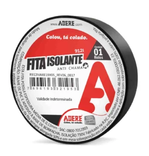 FITA ISOLANTE PRETA ADERE 912I 19MMX05M